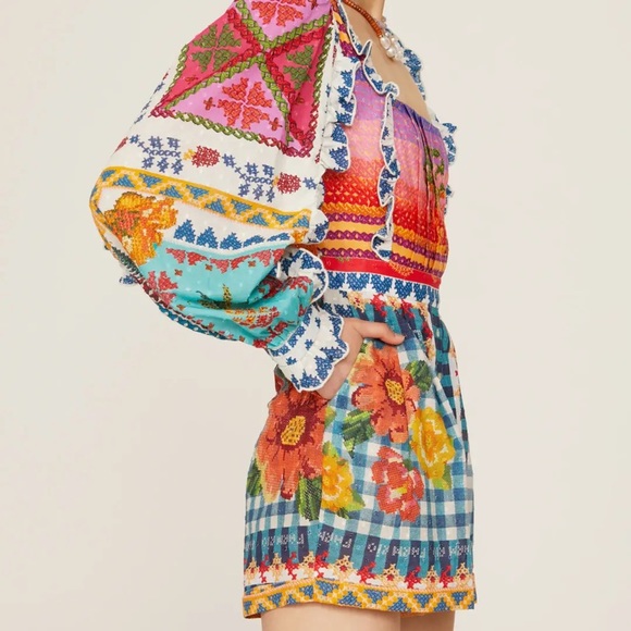 FARM RIO Summer Vibes Stitches Romper (NWT) - Picture 8 of 16